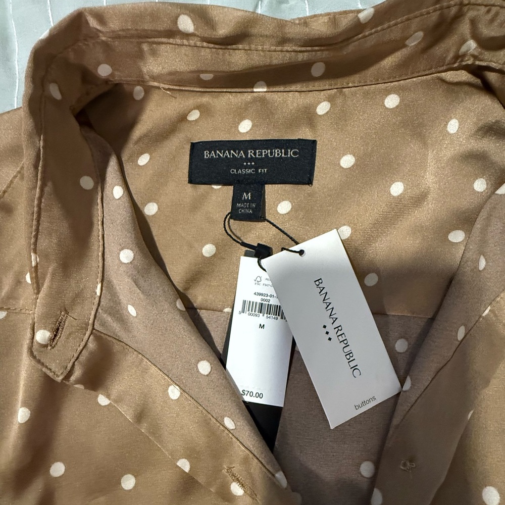 Banana Republic Brown Polka Dot Blouse